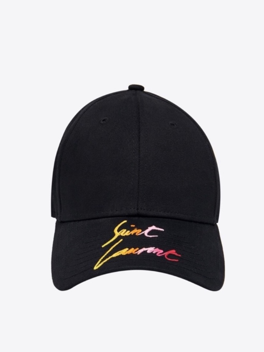 Authentic Saint Laurent x New Era Black Embroidered Baseball Cap Hat